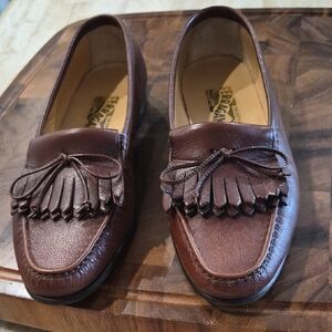 Salvatore Ferragamo Brown Leather Kiltie Loafers 9 1/2 D